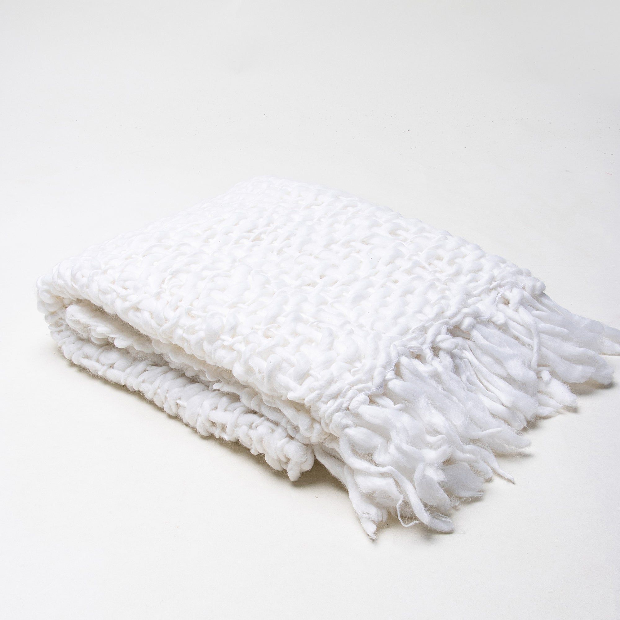 Premium Soft White Acrylic Cotton Throws For Sofas
